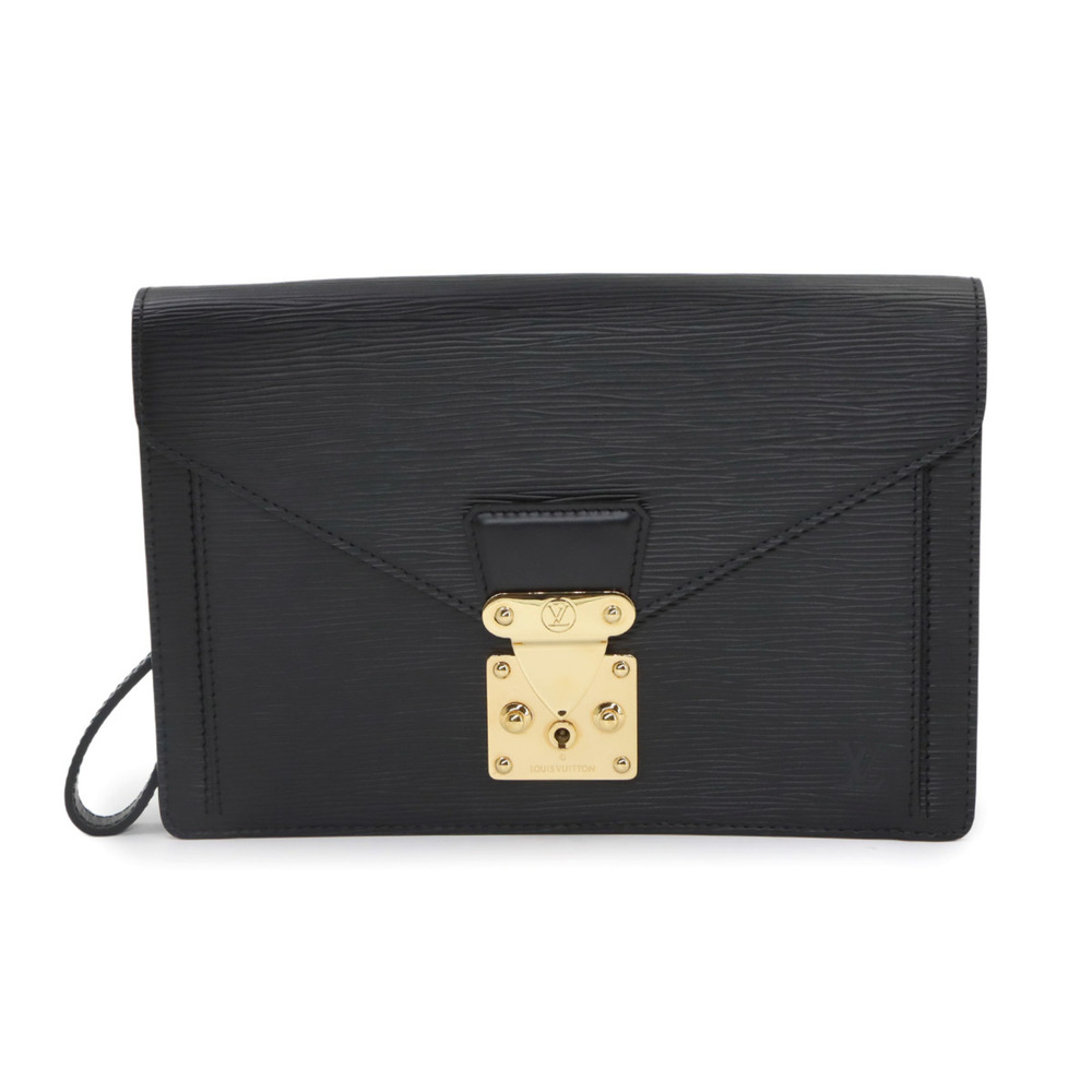 Louis Vuitton Epi Pochette Serie Dragonne Second Clutch Handbag Leather Noir ...